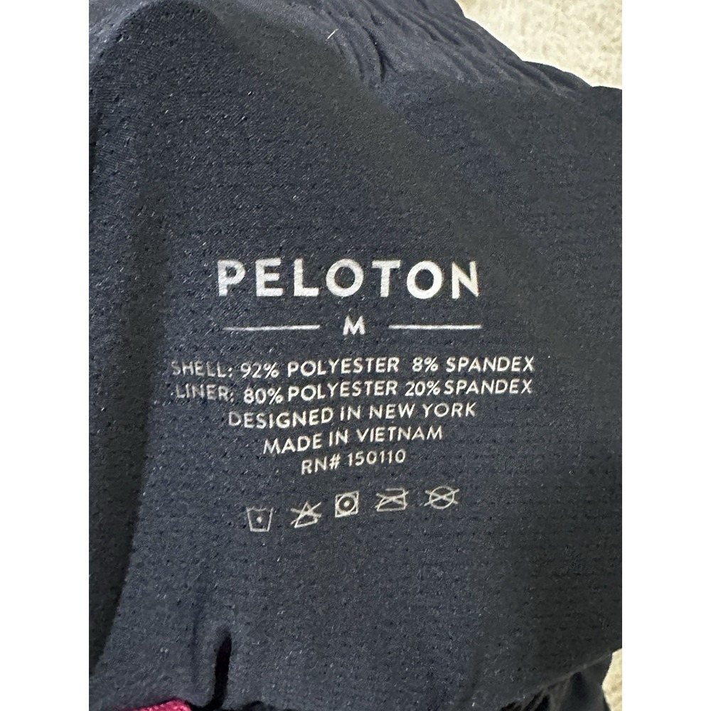 PELOTON Women's Navy Lined Polyester Spandex Gym Running Shorts Size M - Picture 6 of 8